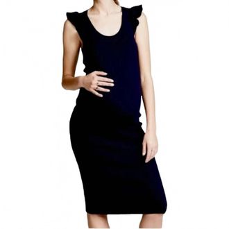 Hatch Womens Maternity Chloe Ribbed Knit Dress In Black
