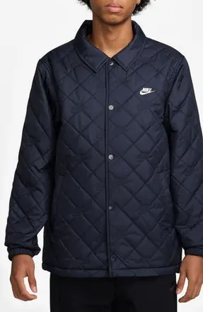 Nike Club Quilted Coachs Jacket in Obsidian/White at Nordstrom Rack, Size Medium
