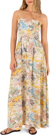 Hurley Safari Scenic Sleeveless Maxi Dress in Off White at Nordstrom, Size Medium