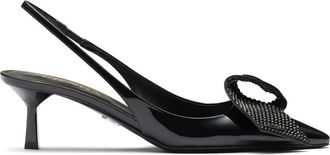 Prada 55mm Crystal-embellished Slingback Pumps