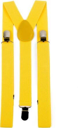 Hat To Socks Mens Womens Adjustable Braces Suspenders with Strong Metal Clips (Yellow)