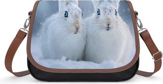 Generic Christmas Winter Rabbits Crossbody Bags for Women Shoulder Messenger Bag Purse Handbags