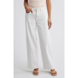Open Edit Mid Rise Wide Leg Jeans in Morgan Wash at Nordstrom, Size 25