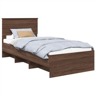 vidaXL Estructura De Cama Marr&oacute;n Roble 75 X 190 Cm Vidaxl