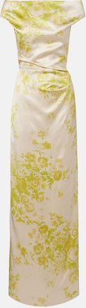 Erdem Abito lungo in satin duchesse off-shoulders