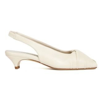 Halmanera Pumps, female, White, Size: 8 1/2 US slingback pelle panna tacco