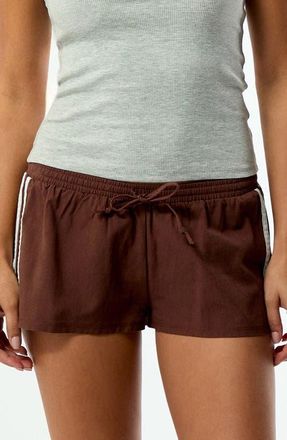 PacSun Bekah Pull-On Low Rise Cotton Blend Shorts in Brown at Nordstrom, Size Xx-Small