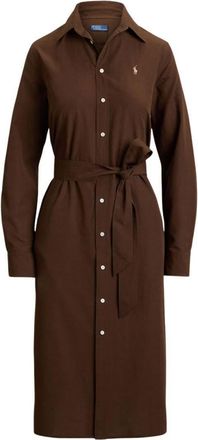 Ralph Lauren Brown Embroidery logo Shirt Dress
