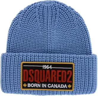 Dsquared2 Sky Blue Logo Beanie Cap