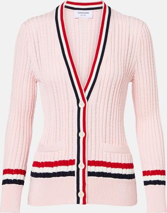 Thom Browne Cable-knit cotton cardigan