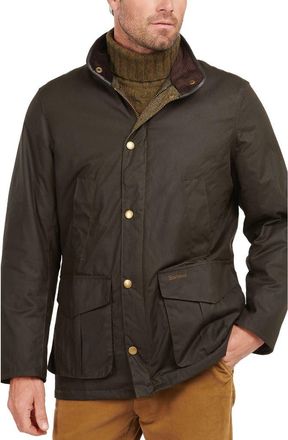 Barbour Hereford Waxed Cotton Jacket in Olive at Nordstrom, Size Xx-Large