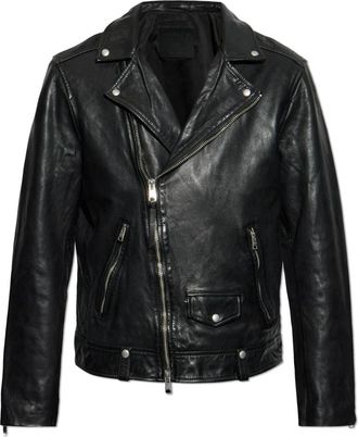 AllSaints Leren Jack Milo - Heren - Leren en Su&egrave;de Jassen - Zwart - L - Leer - Jassen