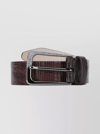 Brunello Cucinelli adjustable textured belt metal buckle