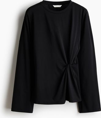 H&M Shirt mit Twistdetail - Schwarz