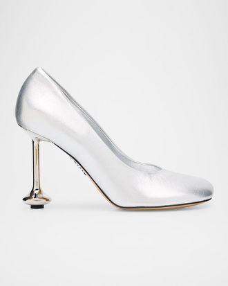 Loewe Toy Metallic Leather Stiletto Pumps