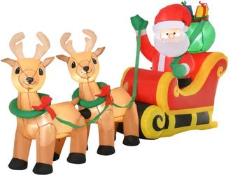 TJ Hughes HOMCOM Inflatable Santa Claus On Sleigh - TJ Hughes