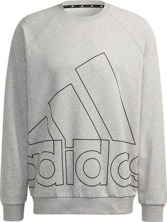 adidas Mens adidas Big Lo Swt Ft Logo Printing Casual Sports Round Neck Light Grey HB5087