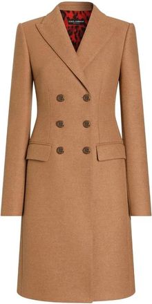 Dolce & Gabbana Dolce dubbelzijdse wollen jas - Dames - Mantel - Bruin - S - Wol - Jassen