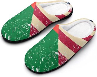 Generic U.S. And Madagascar Vintage Flag Cotton Slippers for Women Indoor Outdoor Slipper Slip-On Memory Foam Home Shoes