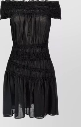 Tory Burch smocked cotton dress off-shoulder design