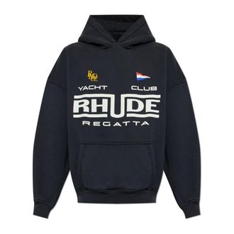 Rhude Hoodies, male, Black, Size: 2XL The Black Hoodie