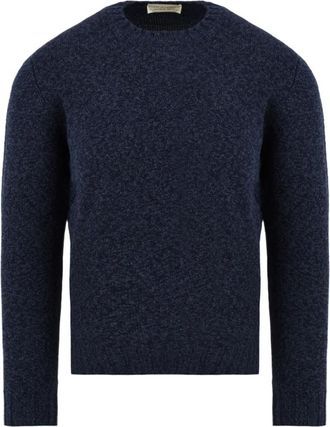 FILIPPO DE LAURENTIIS Crewneck Sweater - Heren - Ronde hals truien - Blauw - 2XL - Wol - Truien & Vesten
