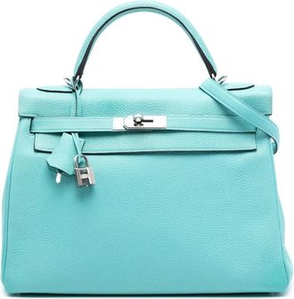 Herm&egrave;s Borsa a tracolla Kelly II Retourne 32 in pelle Togo 2015 - Blu