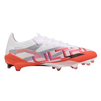 Puma Ultra 5 Ultimate voetbalschoenen voor heren, voor harde ondergrond (Wit, Rood)