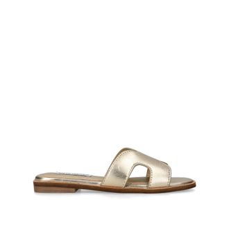 Steve Madden Womens Leather Bondst Gold Sandals - Size UK 6