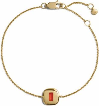 Monica Vinader Gemdrop Chain Bracelet in 18K Gold Vermeil /Red Onyx at Nordstrom