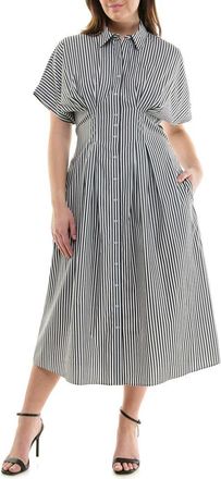 Nicole Miller Striped Shirtdress in Black /White at Nordstrom Rack, Size 12