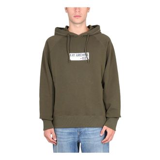 Fay Hoodies & sweatvesten, Heren, Groen, L, Archive Felpa Hoodie