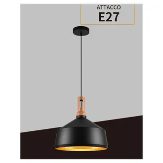 Trade Shop Trade Shop Traesio - Trade Shop - Lampadario A Sospensione Stile Industriale In Metallo Pendente A Coppa E27 A93 - Negro