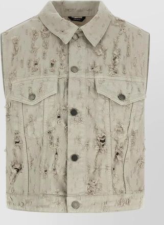 Haikure ryder bull denim sleeveless pocket vest