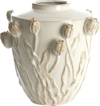 Light & Living Jarra De Cer&aacute;mica Light & Living Juana En Crema - &Oslash;36x36 Cm