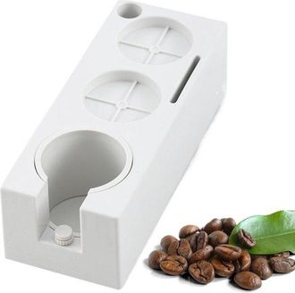 No Brand Soporte Para Tazas De Caf&eacute; - Estante Para Guardar Caf&eacute; - Preparaci&oacute;n De Espresso - Flujo De Trabajo Optimizado - 8,8 X 10,7 X 8,8 Cm - Blanco