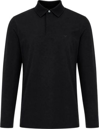 Emporio Armani Lange mouwen Poloshirt - Heren - Polos - Zwart - XL - Katoen - Tops