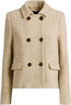 Kiton Elegante Wollen Peacoat - Dames - Mantel - Beige - M - Wol - Jassen