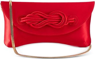 Shanghai Tang knot-detail clutch bag - women - Mulberry Silk - OS - Red
