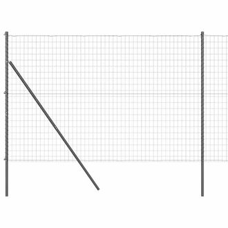 Berkfield Home Euro Fence with 7 Posts 1.5x10 m Galvanised Steel Grey in Dark Grey