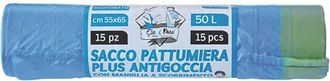 OEM Sacchi Per Nettezza Urbana plus Antigoccia Cm 55x65 - Rt.15 Pz - Verdi