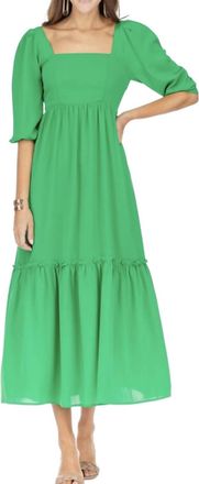 Jade Yoga 3/4 Sleeve Maxi Dress In Green