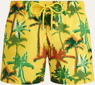 Vilebrequin Mens Packable Palms Swim Trunks