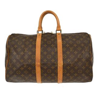 Louis Vuitton Keepall Bag Monogram Canvas Brown Canvas Handbag (Pre-Owned)