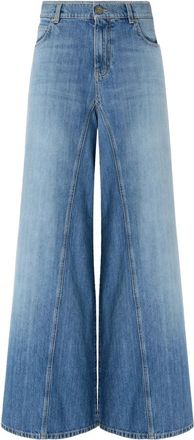 Pinko Blue Wide Leg High Rise Jeans