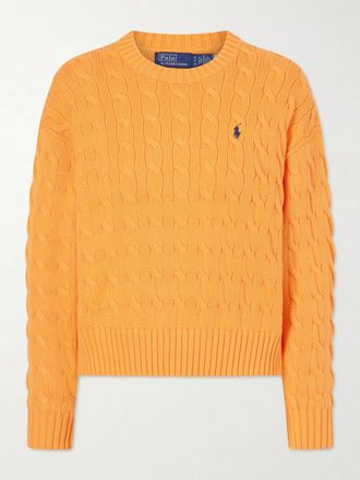 Polo Ralph Lauren Pullover In Cotone A Trecce - Arancione