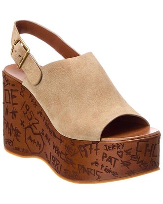 Chlo&eacute; Maxime Suede Wedge Sandal