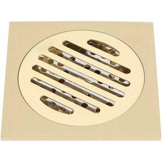 OEM Dorado - Desag&uuml;e De Ducha Cuadrado Grande De 4 X 4 Pulgadas, Lat&oacute;n Y Acero Inoxidable, Resistente A Los Olores, Para Suelo De Ba&ntilde;o - Crezuo