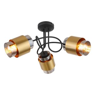 Globo Lighting Plaf&oacute;n - Milley - Lat&oacute;n Negro - Vidrio - &Oslash; 50cm - E27 - - Globo