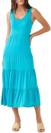 Karen Kane Tiered Midi Dress in Teal at Nordstrom, Size X-Large